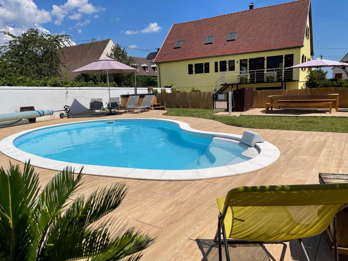 Alsacebnb - Gite 12 Personnes Dans Le Vignoble - Piscine Privee & Spa Ammerschwihr Bagian luar foto